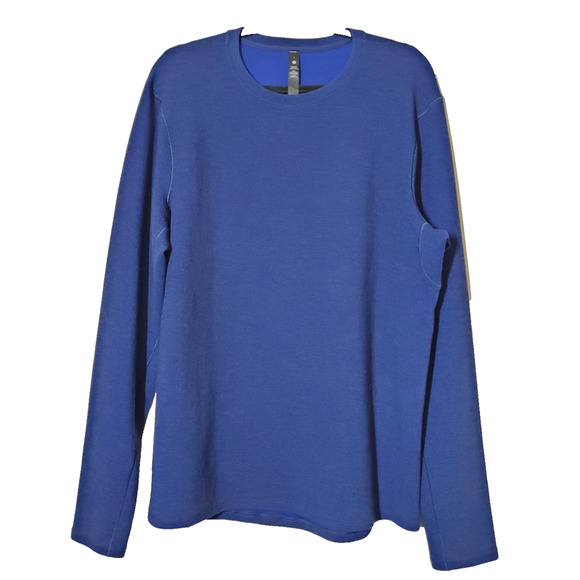 Lululemon MENS Large Swift Stitch Crew Neck Shirt Thermal Waffle Knit Blue - Picture 1 of 9